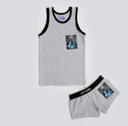 Boys Turbo Set – Singlet & Boxer - Egyptian Cotton