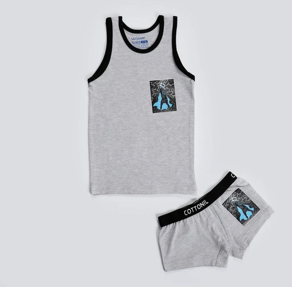 Boys Turbo Set – Singlet & Boxer - Egyptian Cotton