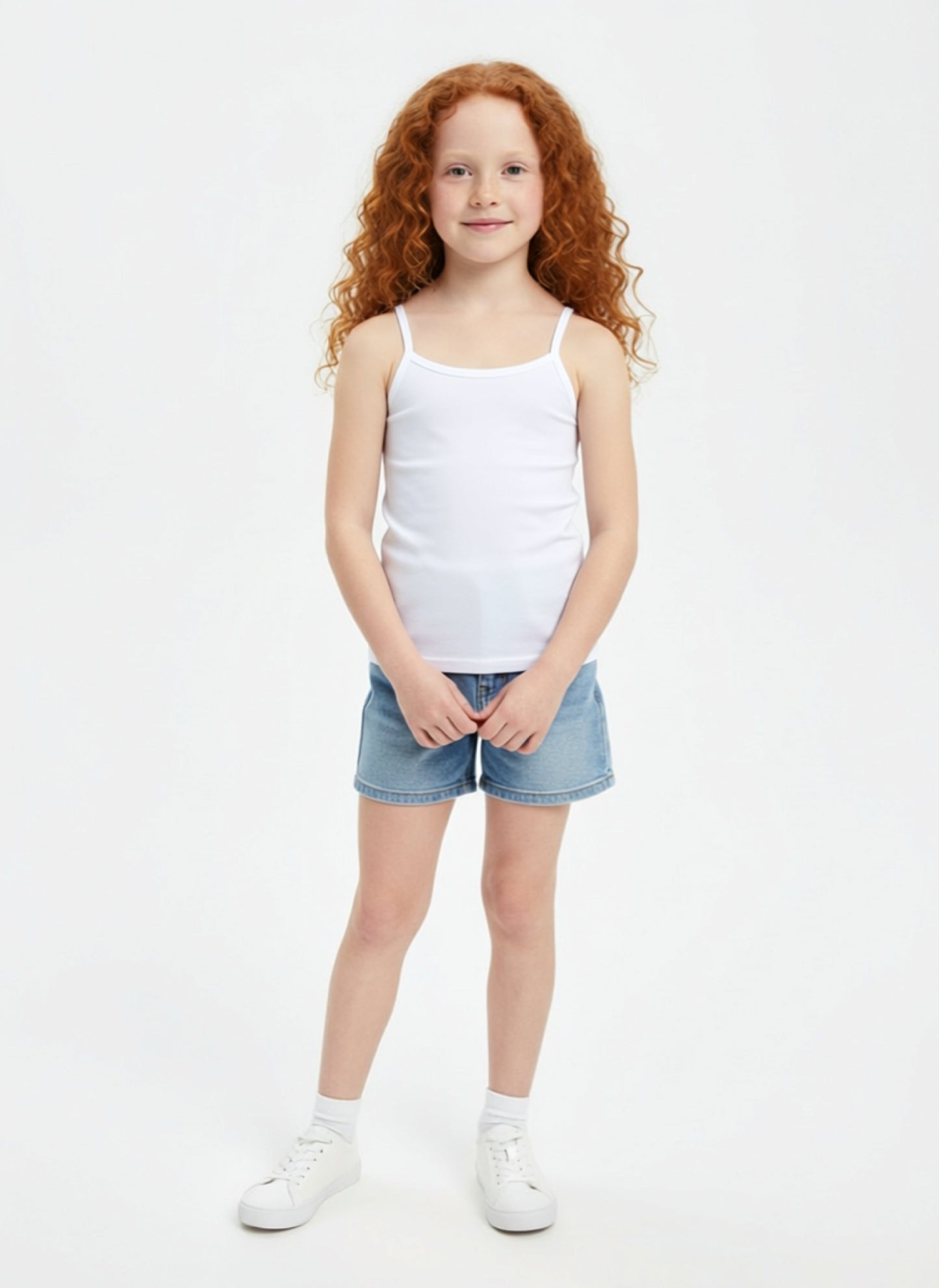 Girls Premium Cotton Stretch Strap Singlet