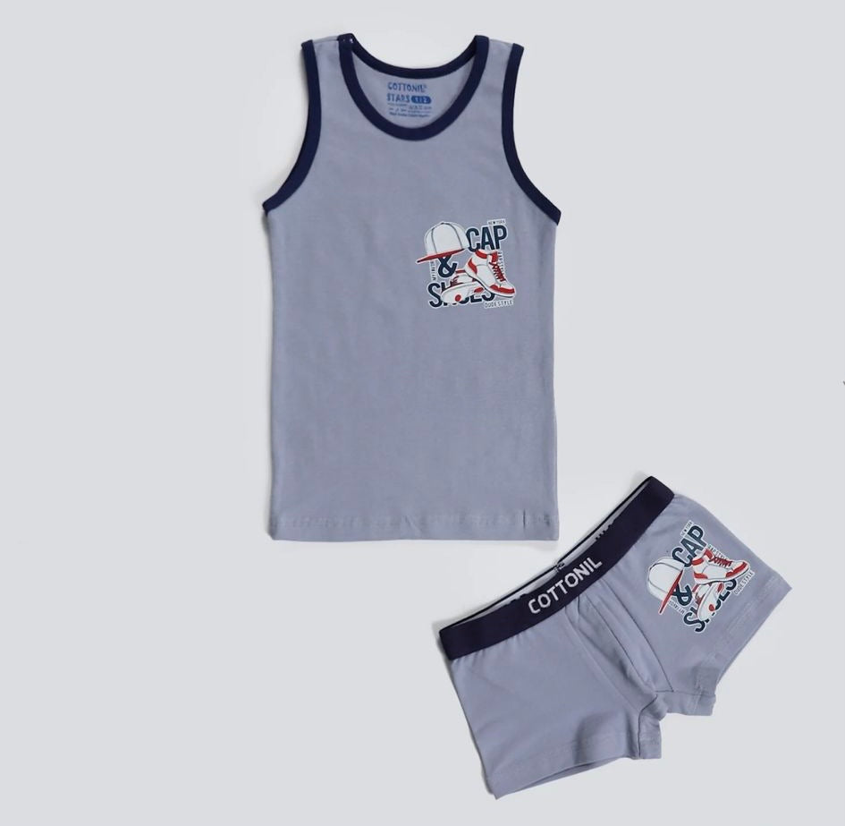Boys Turbo Set – Singlet & Boxer - Egyptian Cotton
