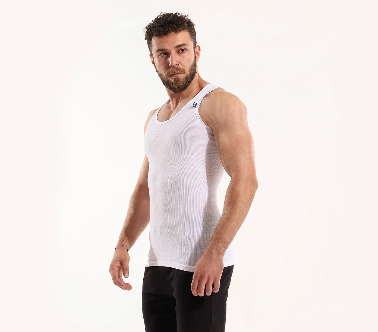Men's Ribbed Singlet - Egyptian Cotton