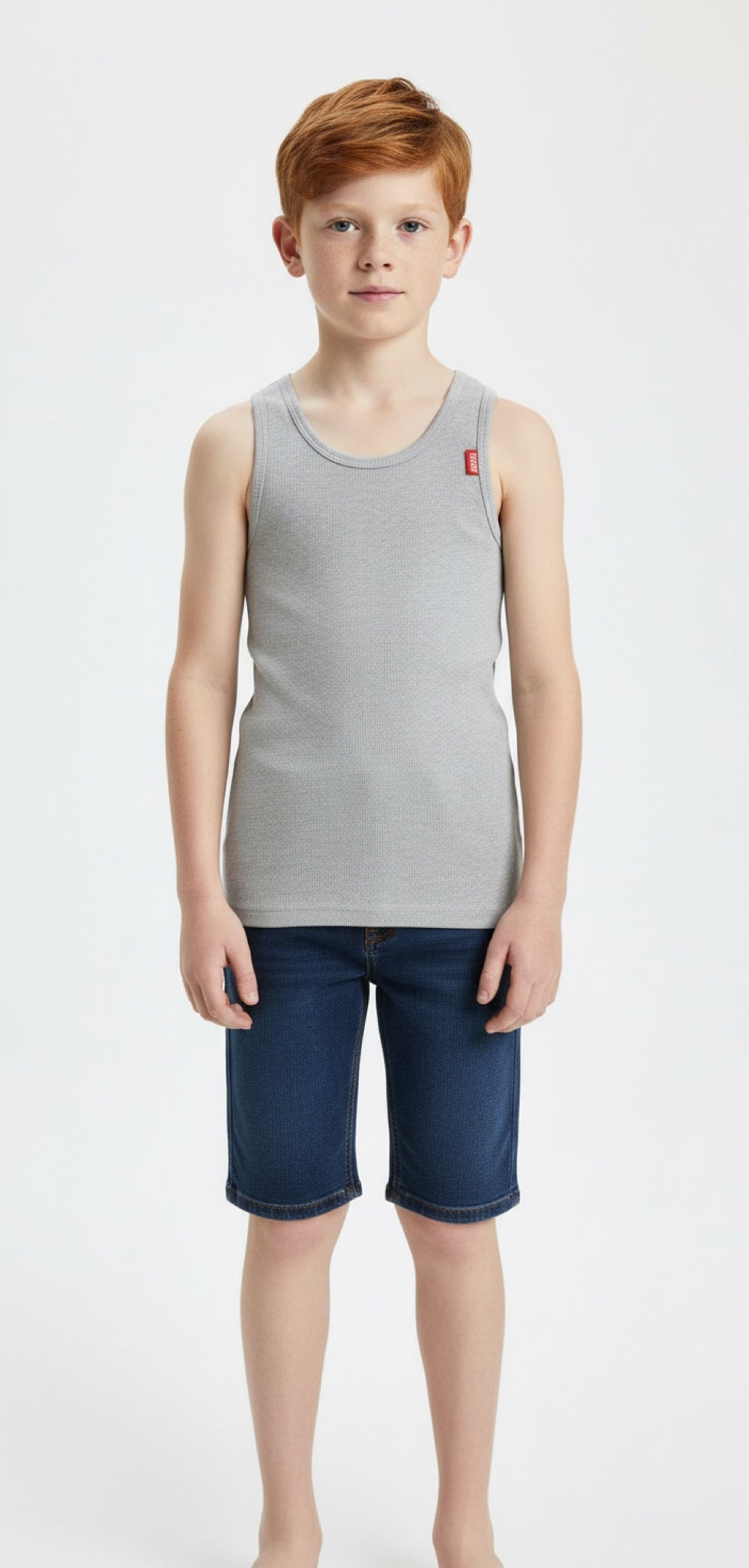 Boys Stretch Singlet - Egyptian Cotton