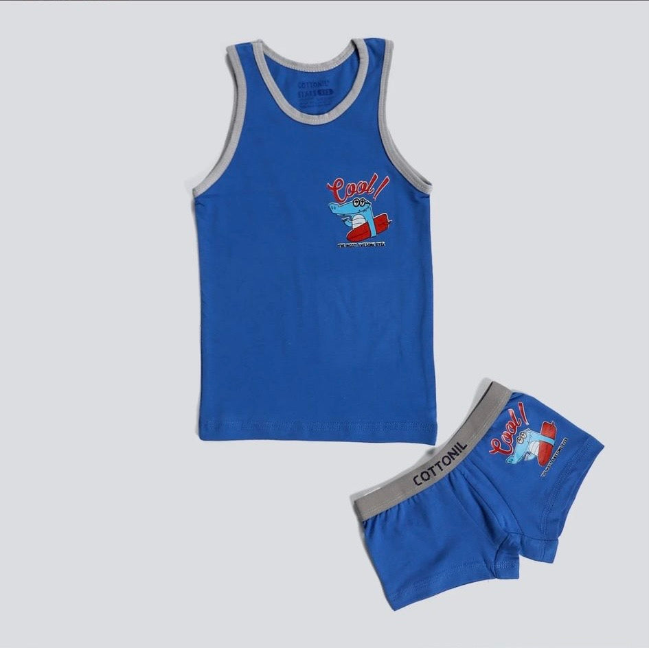 Boys Turbo Set – Singlet & Boxer - Egyptian Cotton
