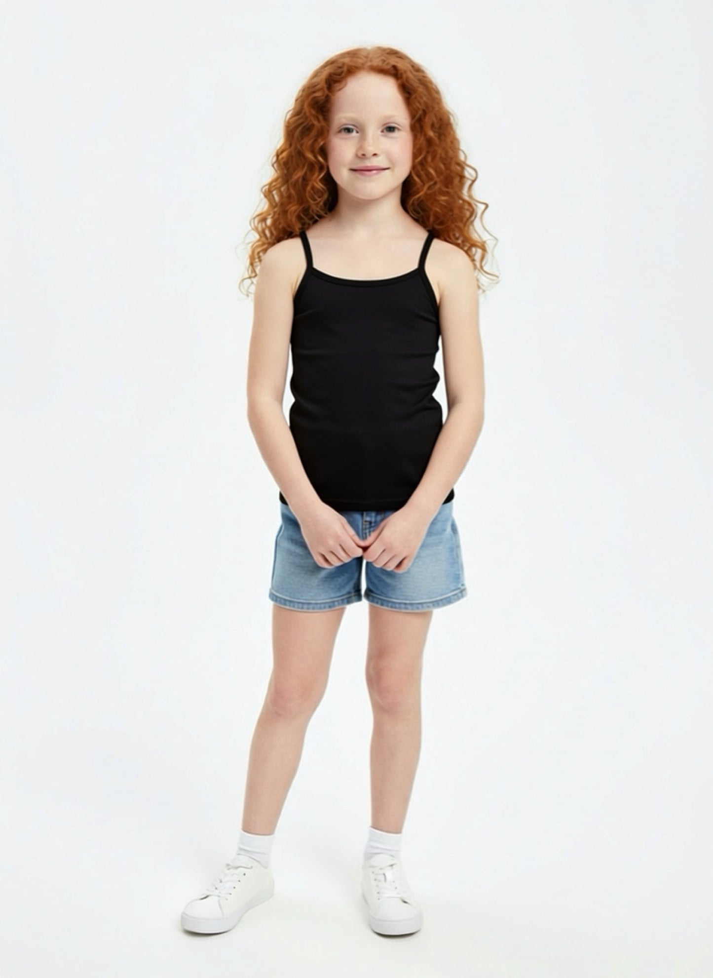 Girls Premium Cotton Stretch Strap Singlet