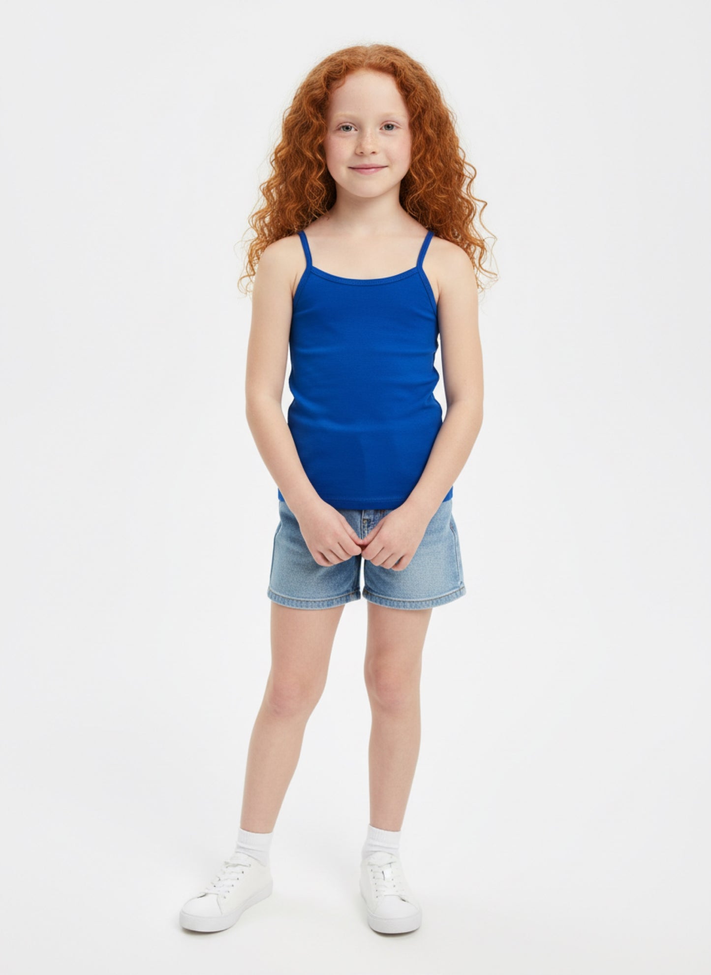 Girls Premium Cotton Stretch Strap Singlet