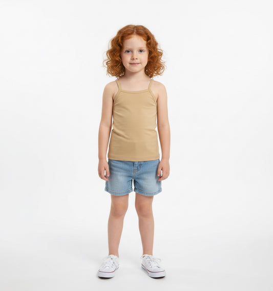 Girls Stretch Strap Singlet – Egyptian Cotton