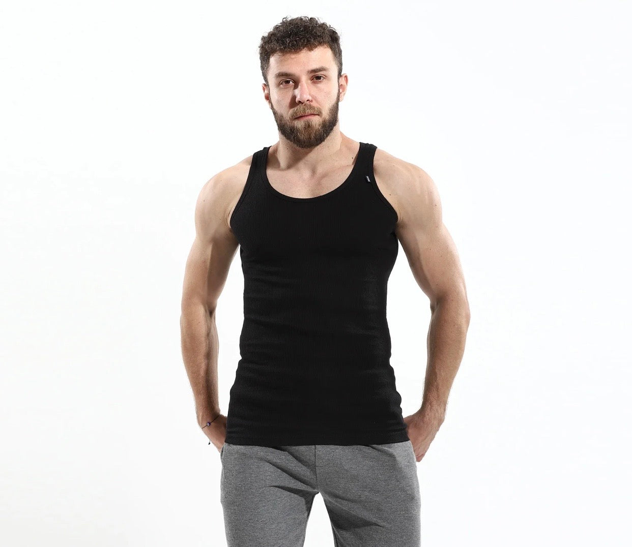 Men's Ribbed Singlet - Egyptian Cotton
