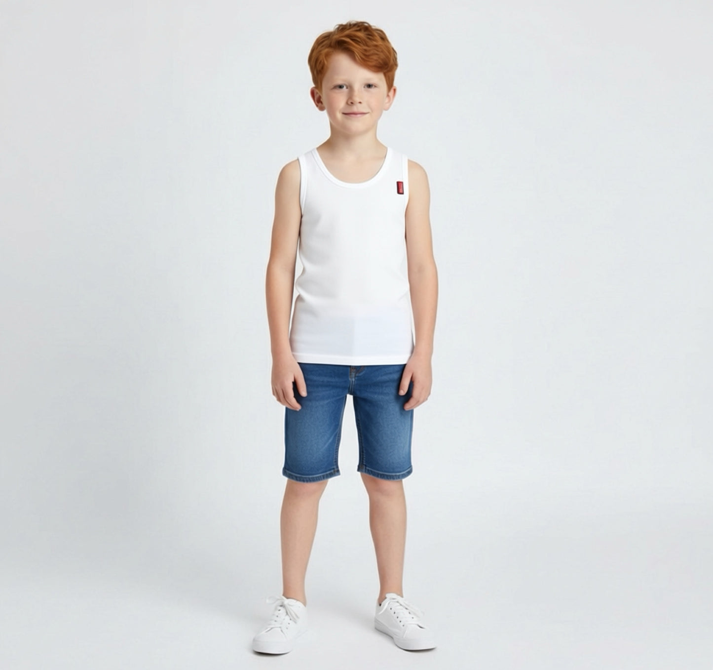 Boys Stretch Singlet - Egyptian Cotton