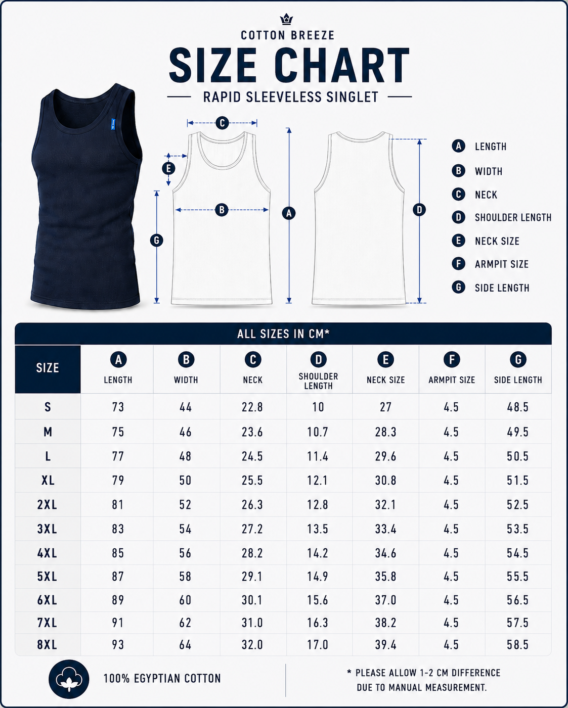 Premium Cotton Ribbed Singlet